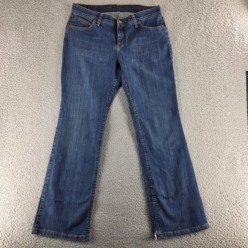 Wrangler Q Baby Ultimate Riding Jeans Womens 32 Blue Medium Wash Bootcut Denim